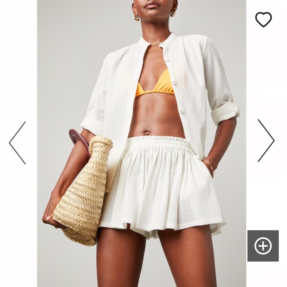 Suzie Kondi gauze play shorts bright white S gauze cotton shorts